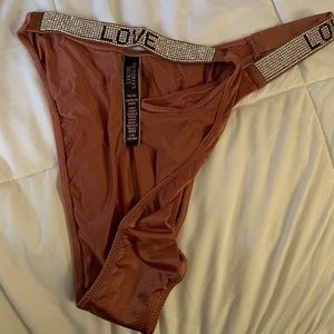 Rhinestone Shine Strap Thong Panty